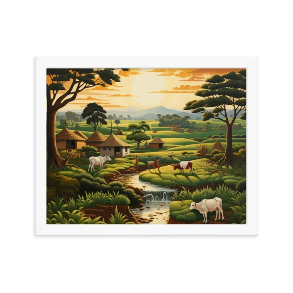 Indian Farm Painting Framed Poster - Oh Posters