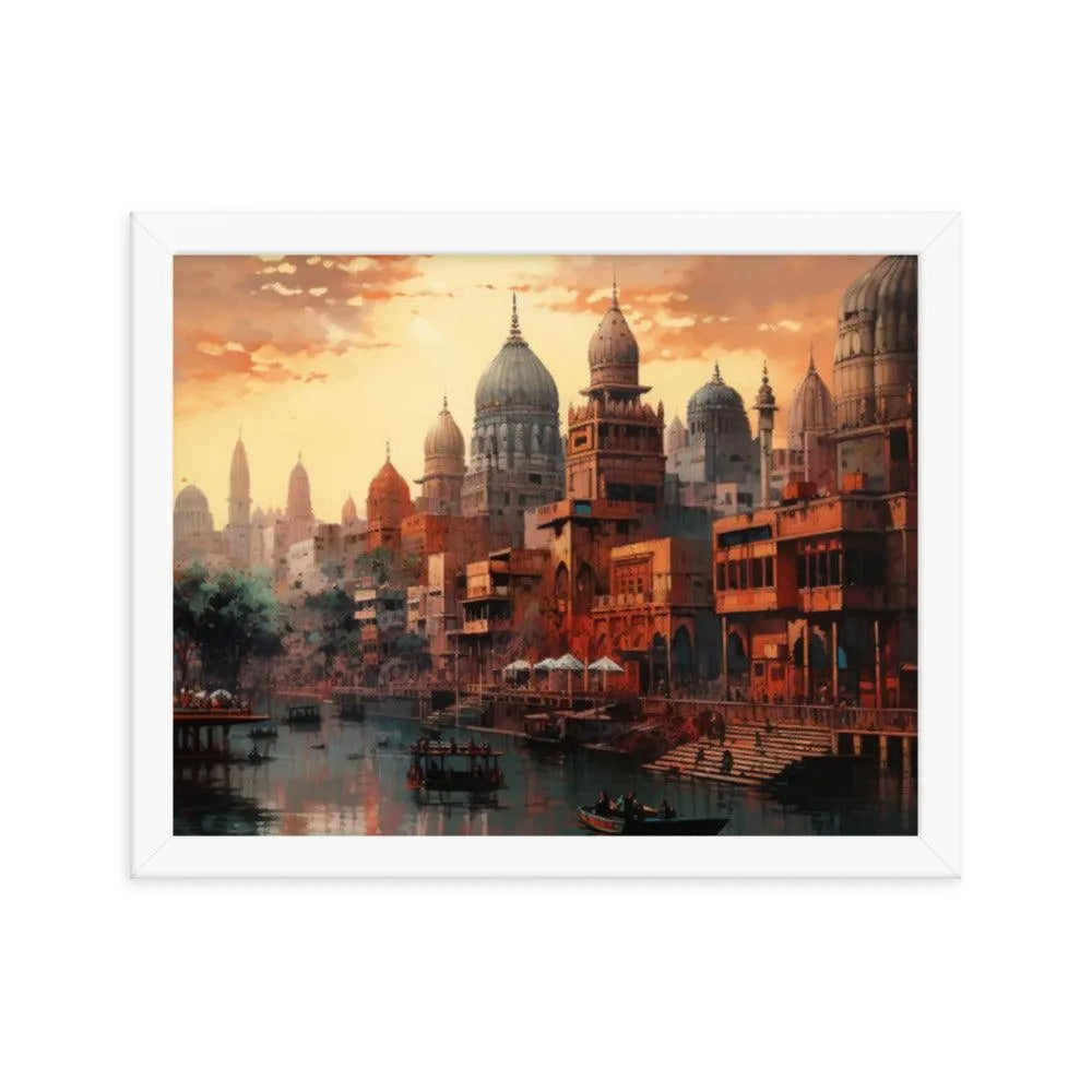 Indian Skyscraper City Painting Framed Poster - Oh Posters