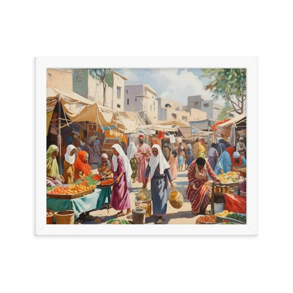 Egyptian Street Market Painting Framed Poster - Oh Posters