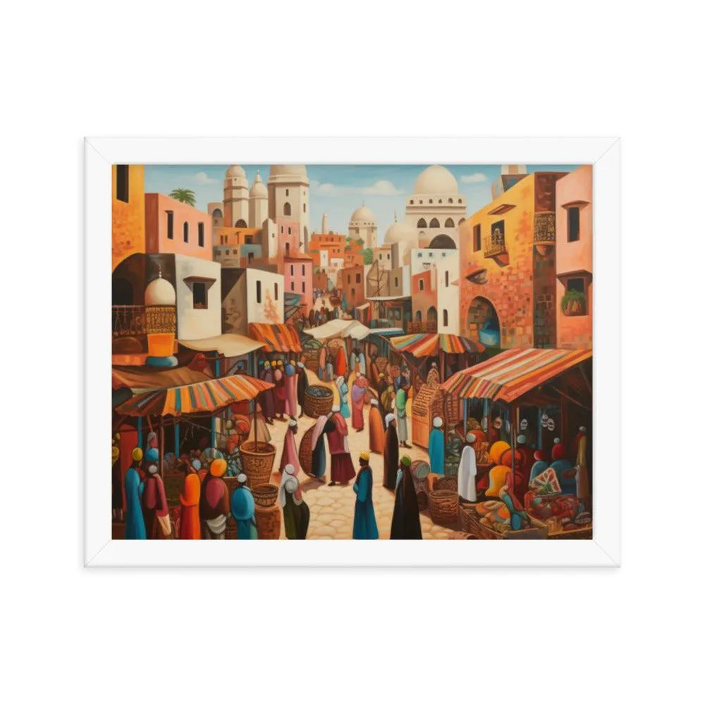 Egyptian Street Market Painting Framed Poster - Oh Posters