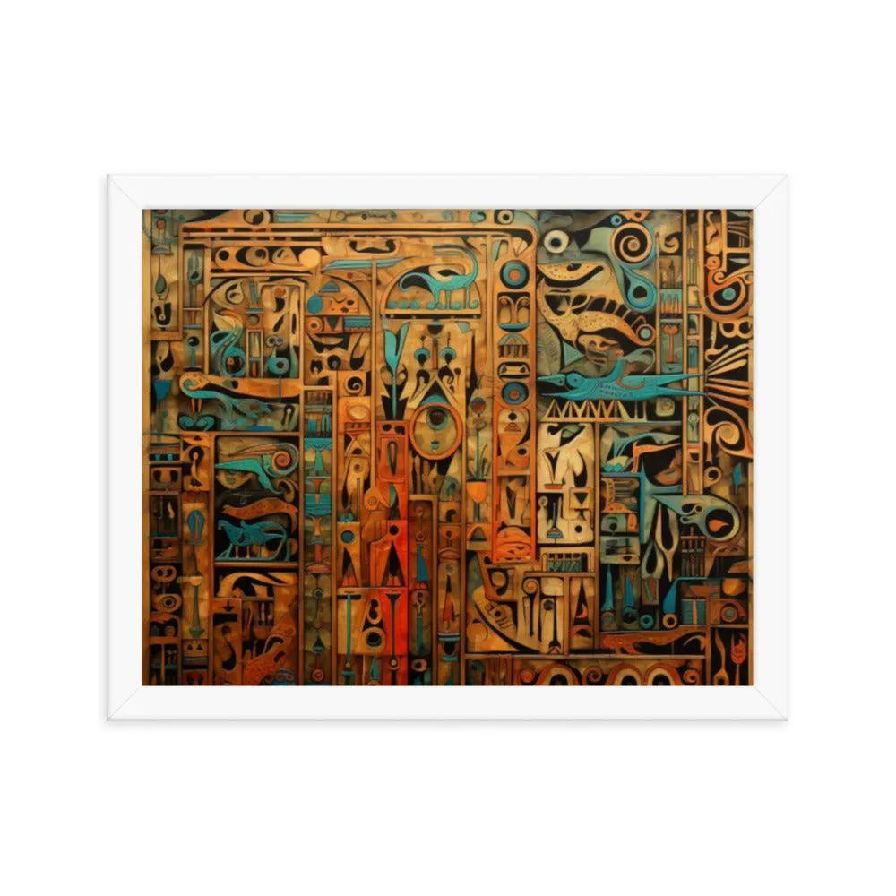 Hieroglyphic Calligraphy Ancient Egypt Framed Poster - Oh Posters