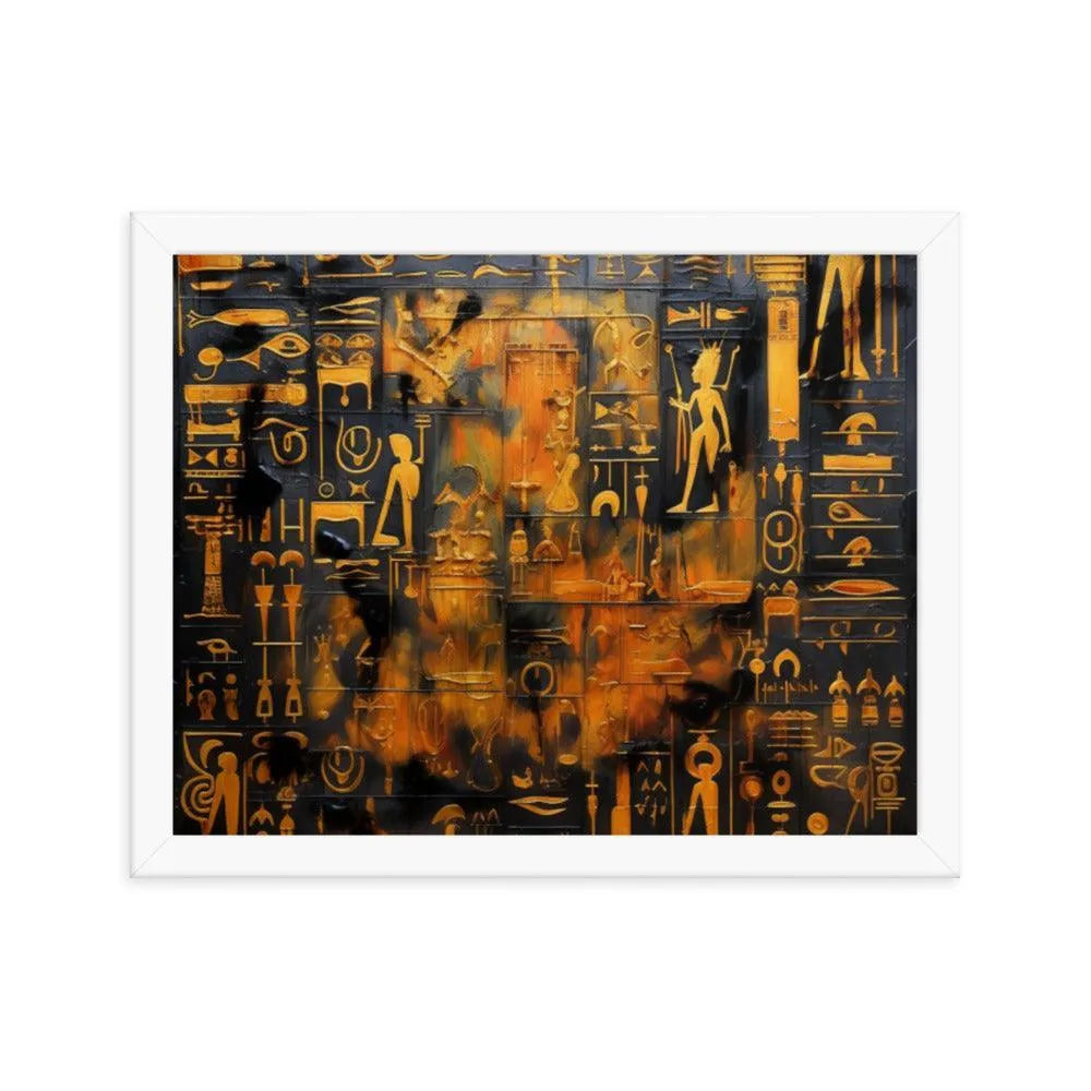 Hieroglyphic Calligraphy Ancient Egypt Framed Poster - Oh Posters