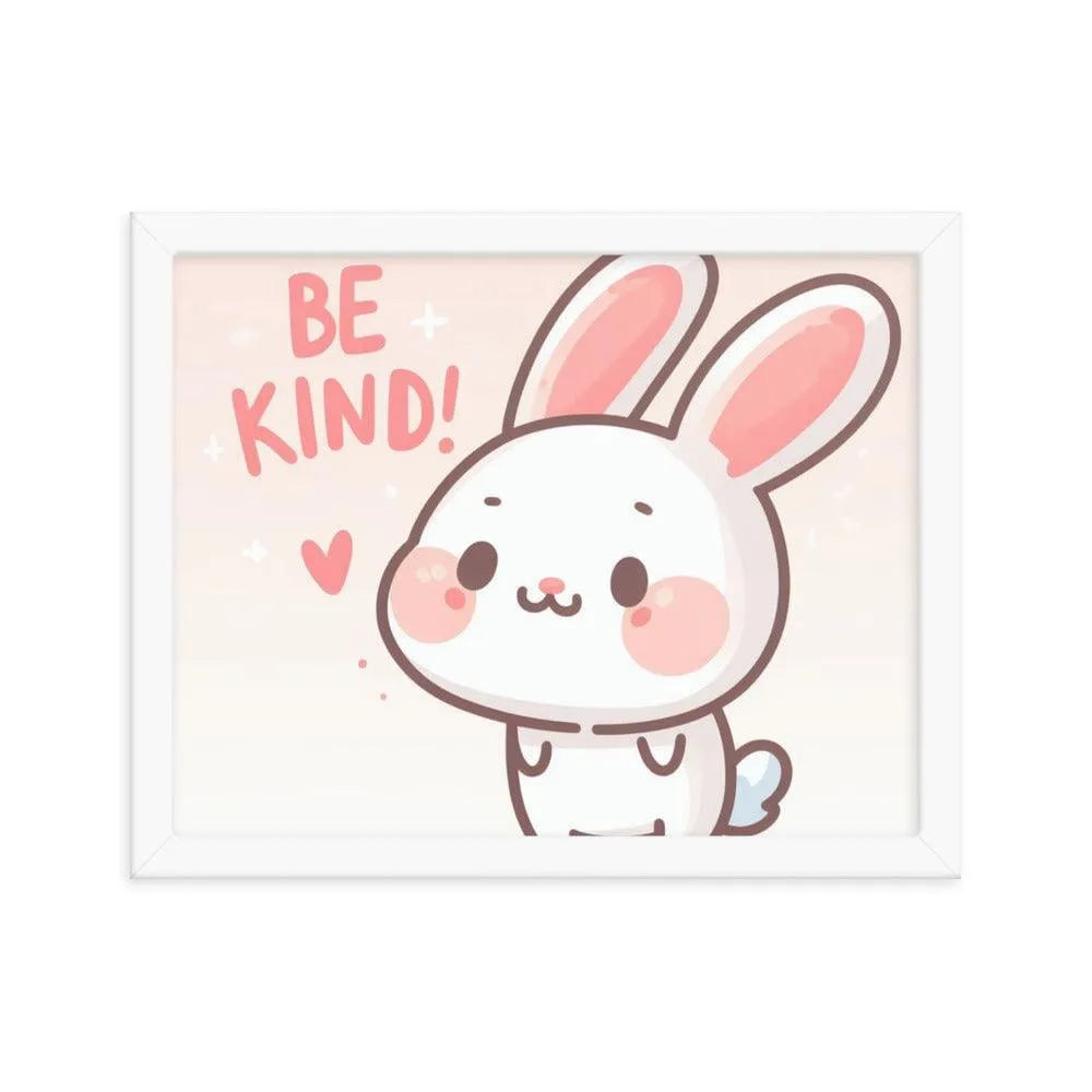 Bunny Rabbit Saying 'Be Kind' Framed Poster - Oh Posters