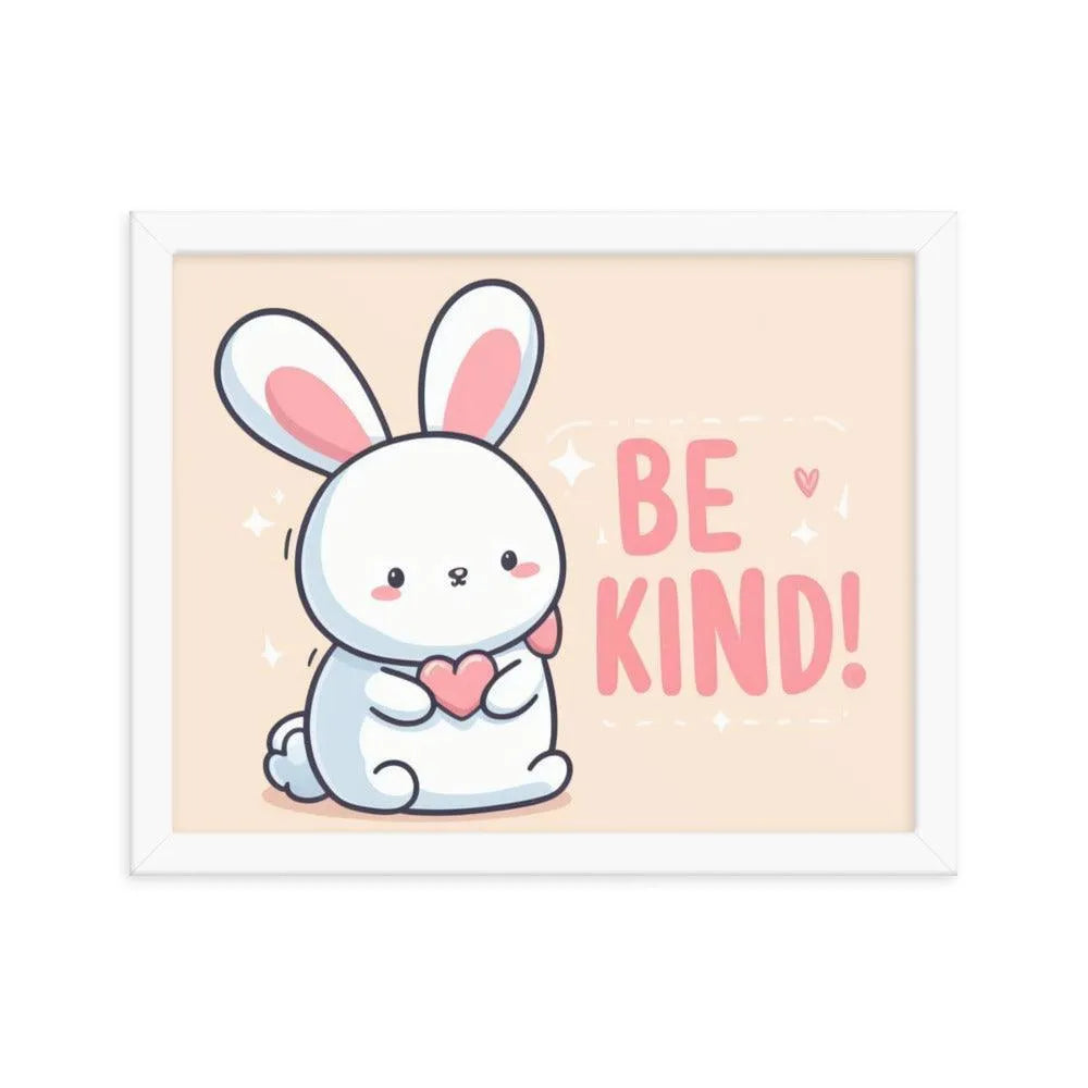 Bunny Rabbit Saying 'Be Kind' Framed Poster - Oh Posters