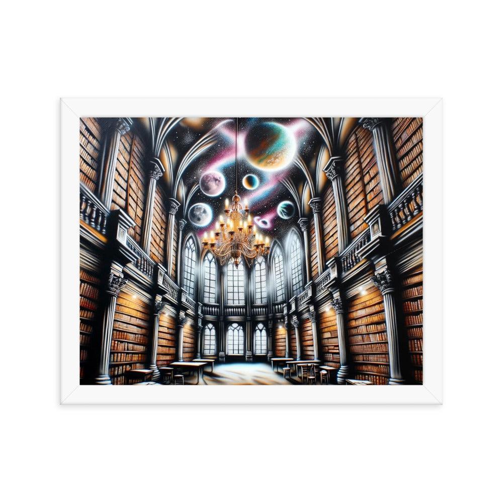 Cosmic Library Graffiti Spray Paint Art Framed Poster - Oh Posters