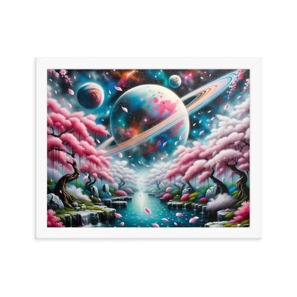 Japanese Garden Cosmic Spray Paint Art Framed Poster - Oh Posters