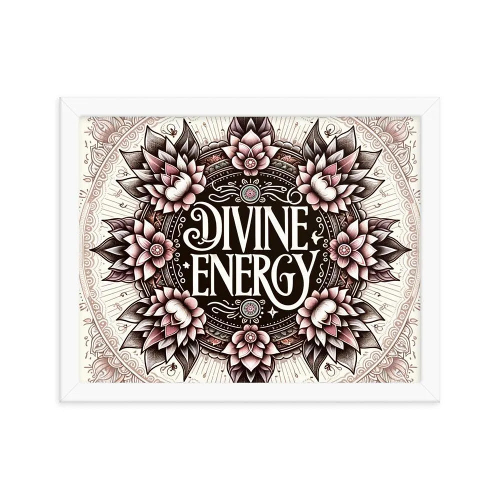 Divine Energy Hindu Typography Art Framed Poster - Oh Posters