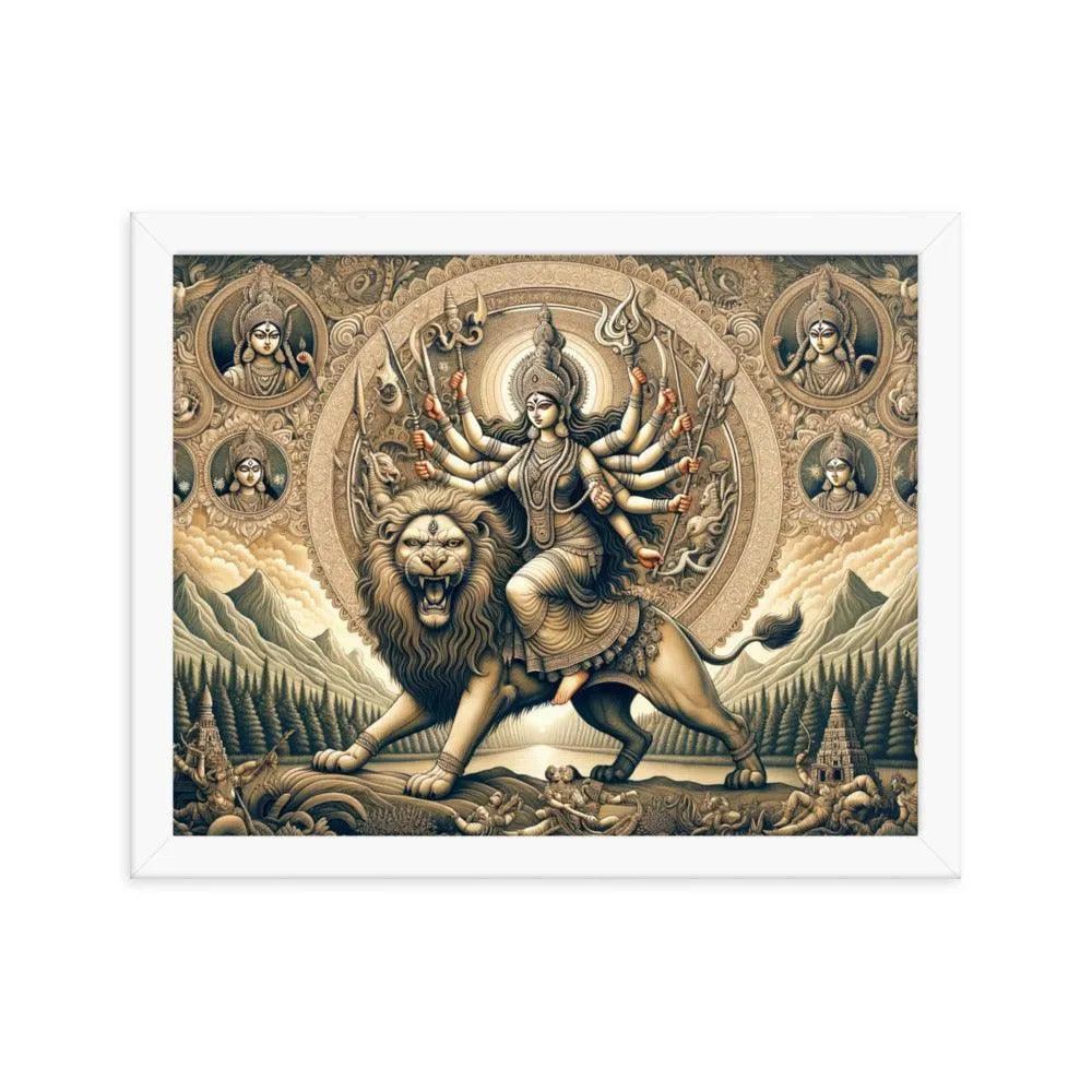 Goddess Durga Divine Warrior Hindu Framed Poster - Oh Posters