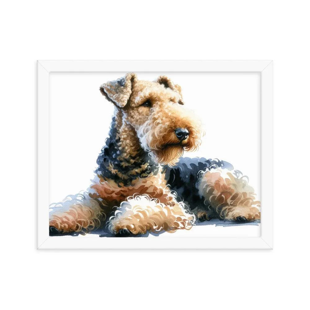 Relaxed Airedale Terrier Watercolor Portrait Framed Poster - Oh Posters