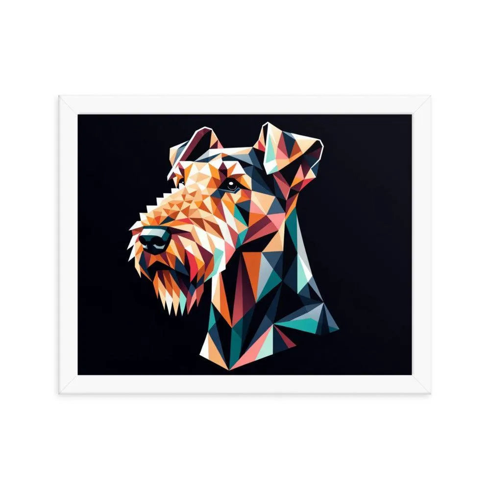 Geometric Airedale Terrier Modern Art Framed Poster - Oh Posters