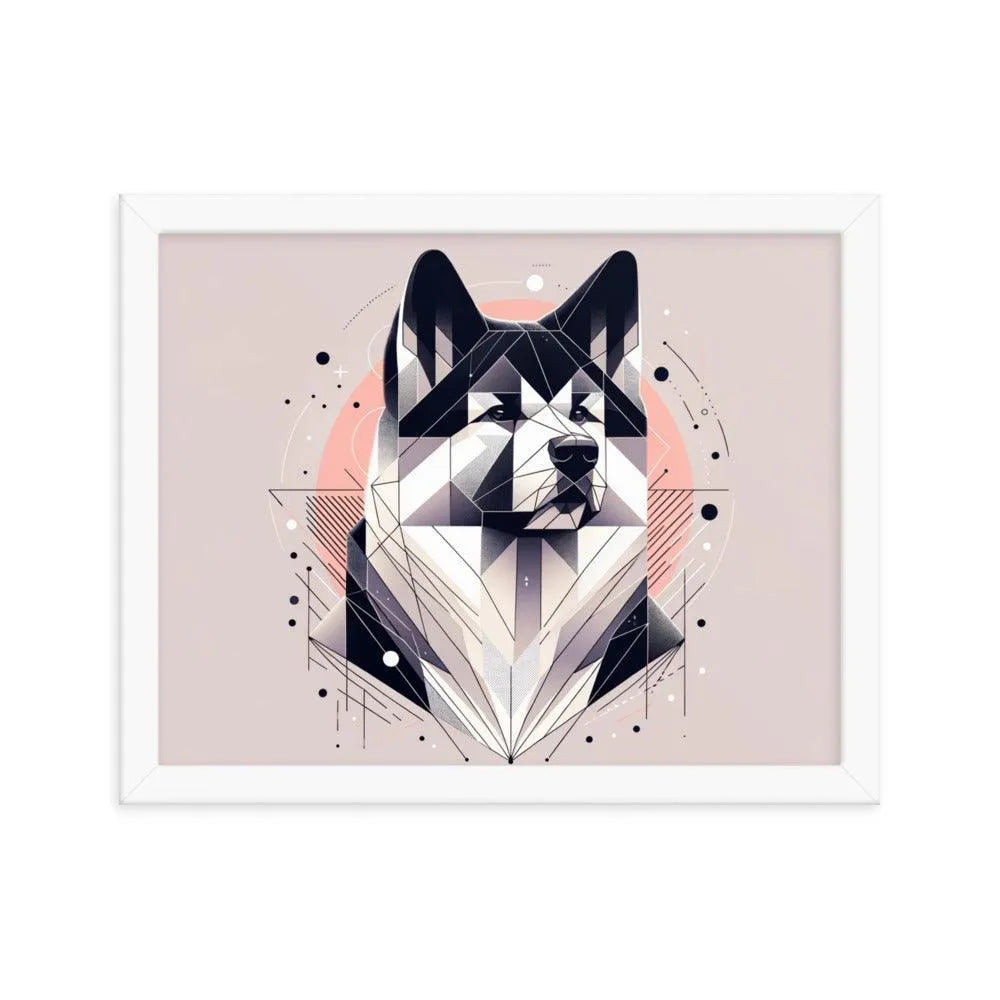 Geometric Akita Contemporary Art Framed Poster - Oh Posters