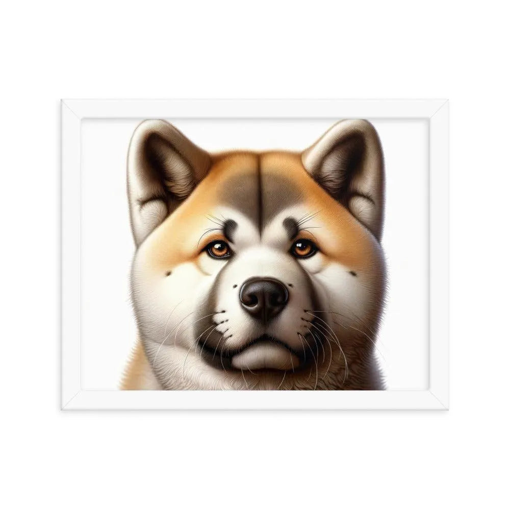 Realistic Akita Face Illustration Framed Poster - Oh Posters