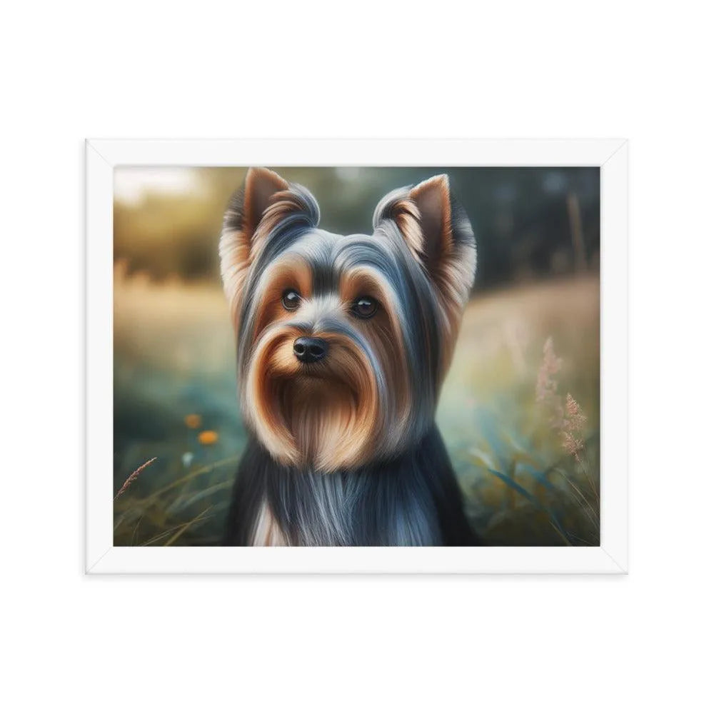 Detailed Australian Silky Terrier Natural Landscape Framed Poster - Oh Posters