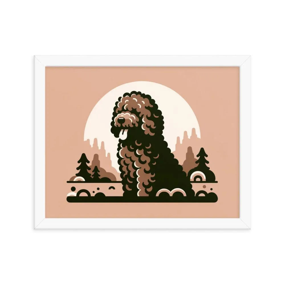 Minimalistic Barbet Dog Portrait Digital Art Framed Poster - Oh Posters