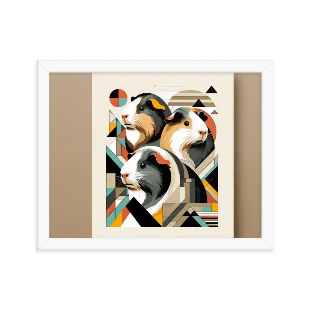 Geometric Guinea Pigs Contemporary Art Framed Poster - Oh Posters