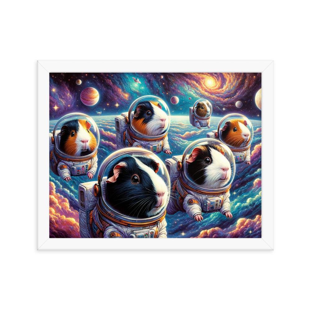 Guinea Pig Astronauts Cosmic Exploration Fantastical Framed Poster - Oh Posters