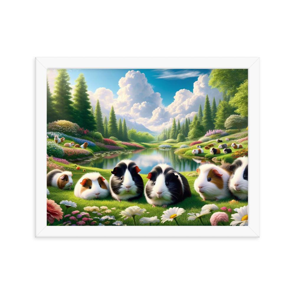 Guinea Pig Paradise Frolicking in Nature Photo Framed Poster - Oh Posters