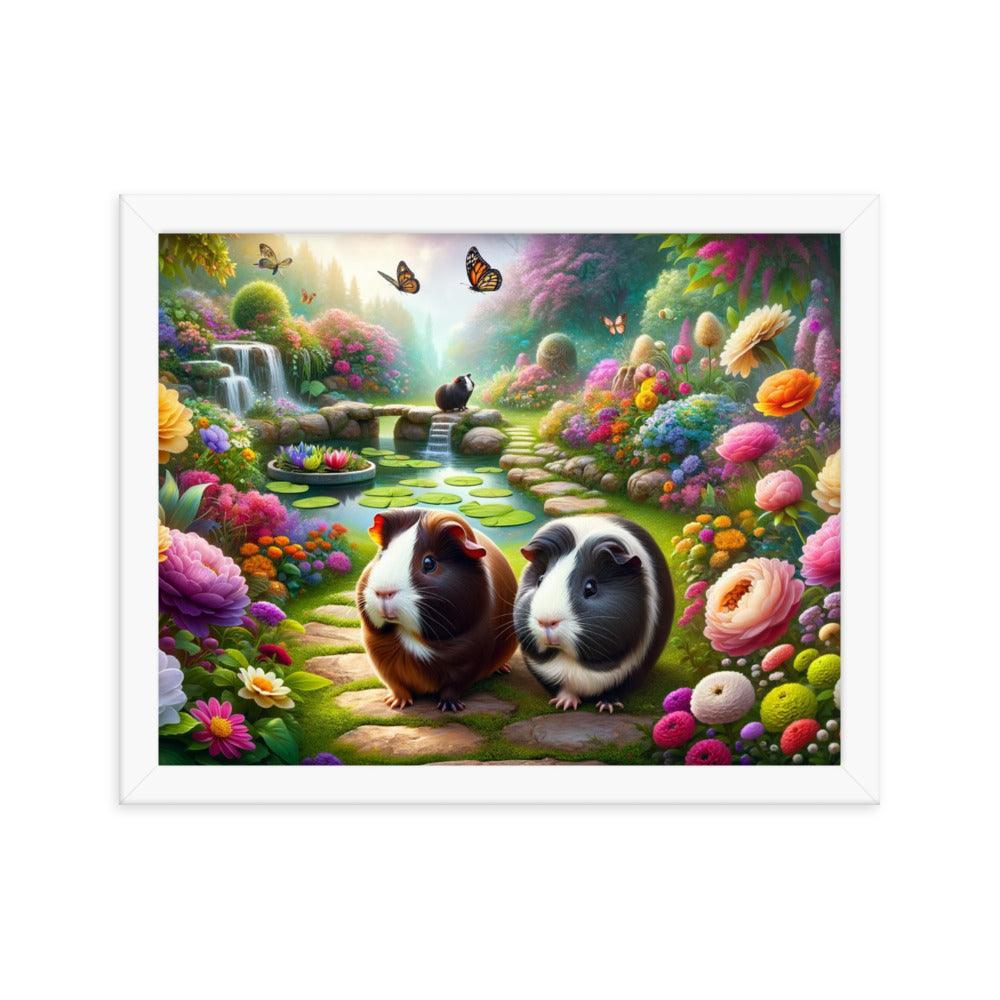 Guinea Pigs Enchanted Garden Fantasy Art Framed Poster - Oh Posters