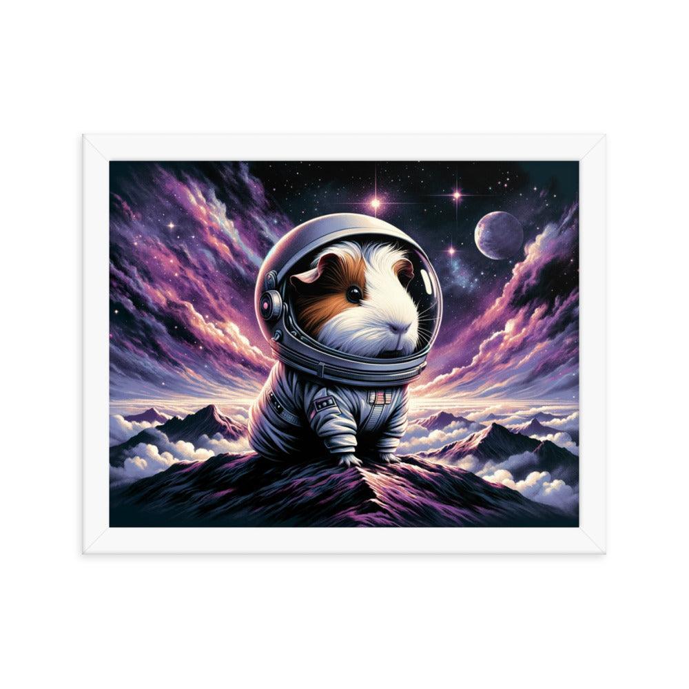 Guinea Pig Astronaut Cosmic Adventure Art Framed Poster - Oh Posters