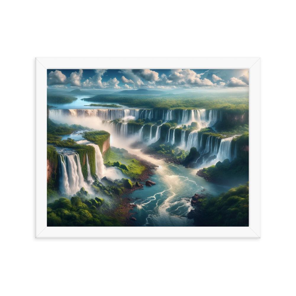 Majestic Iguazu Falls Panoramic Argentina Landscape Framed Poster - Oh Posters