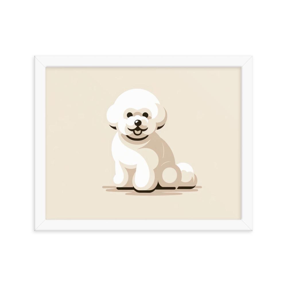 Charming Bichon Frise Cartoon Style Framed Poster - Oh Posters