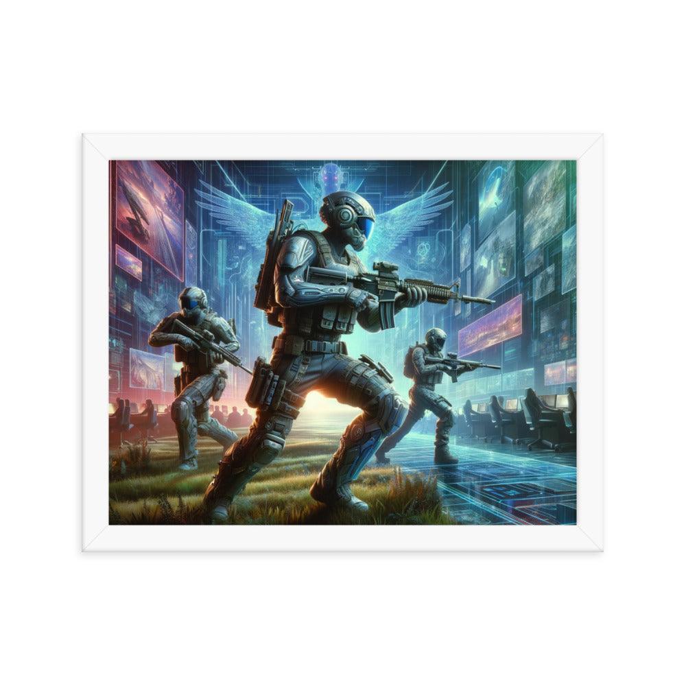 Futuristic Soldiers Mission Action Scene Framed Poster - Oh Posters