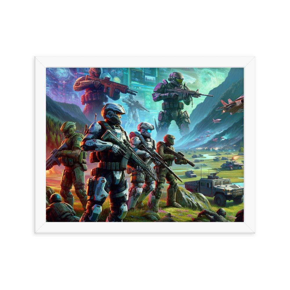 Futuristic Soldiers Digital Art Framed Poster - Oh Posters