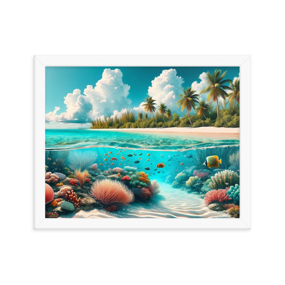 Tropical Paradise Underwater Coral Reef Bahamas Framed Poster - Oh Posters