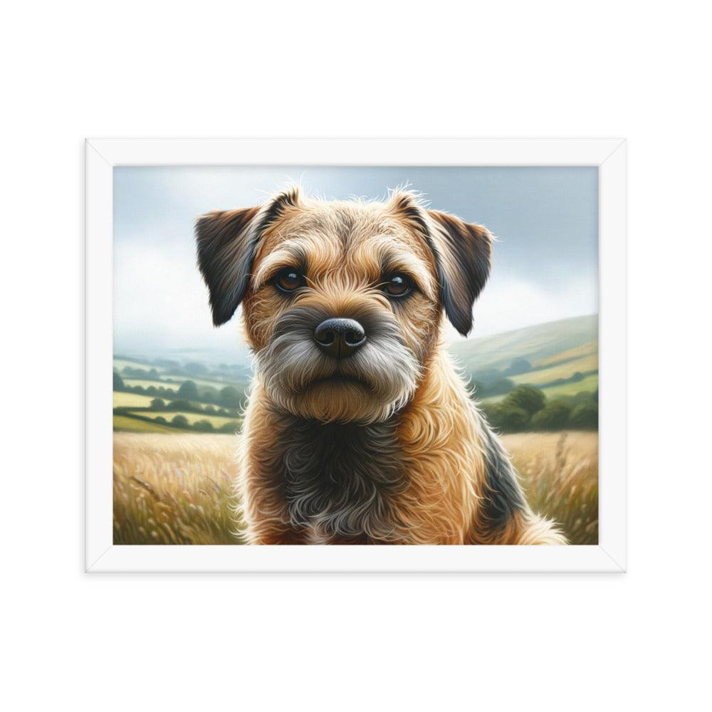 Border Terrier Countryside Portrait Art Framed Poster - Oh Posters