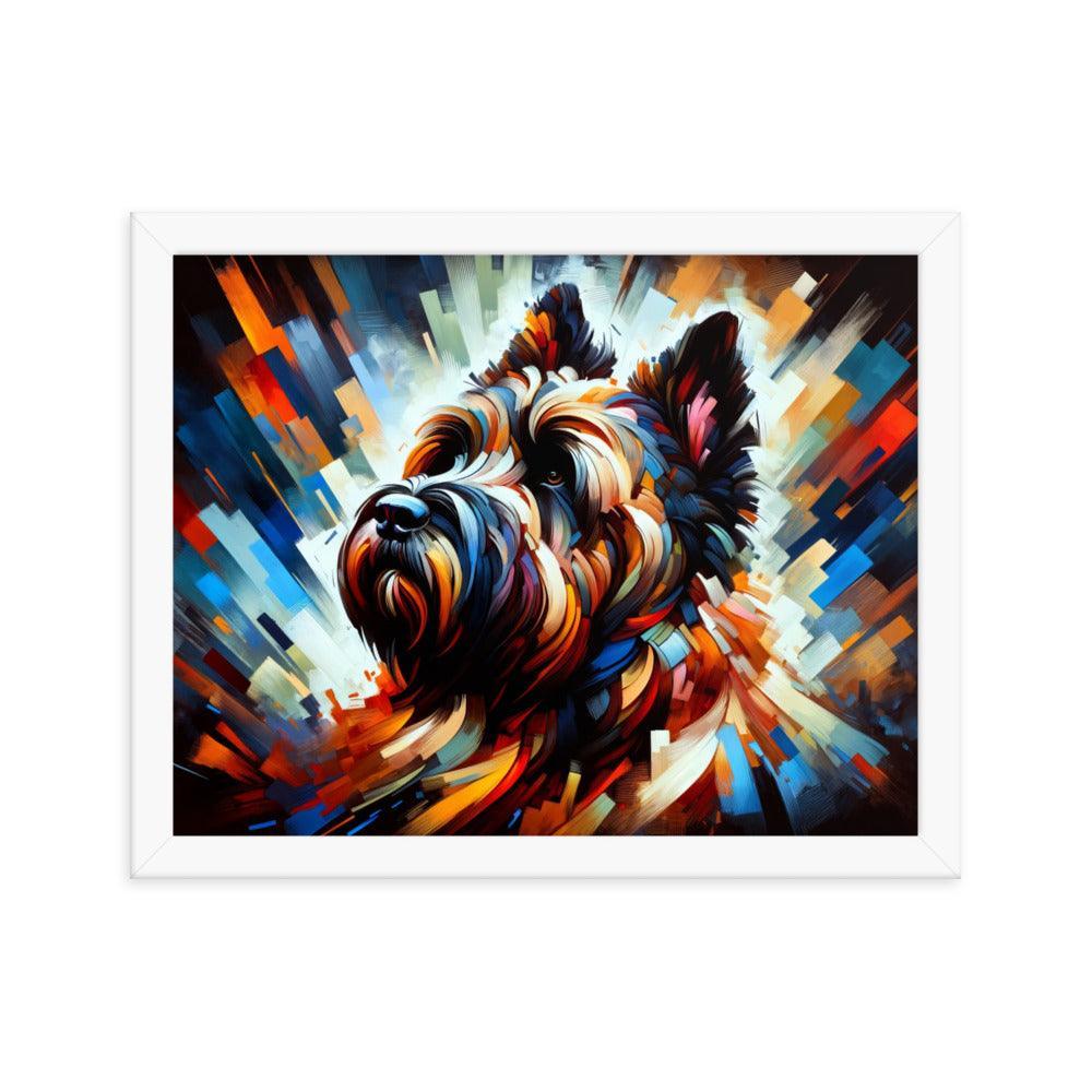 Bouvier Des Flandres Abstract Explosion Art Framed Poster - Oh Posters