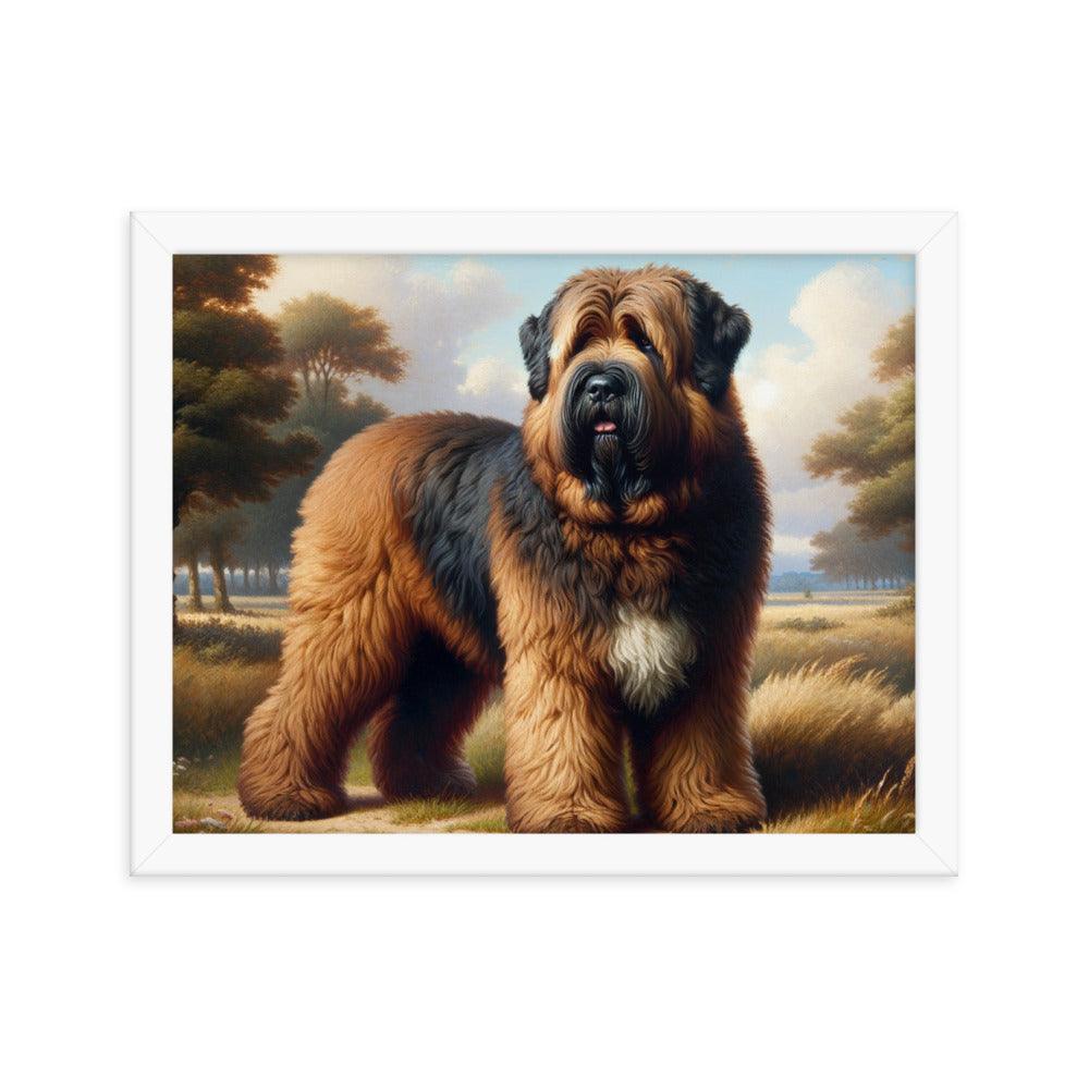 Bouvier Des Flandres Majestic Landscape Painting Framed Poster - Oh Posters