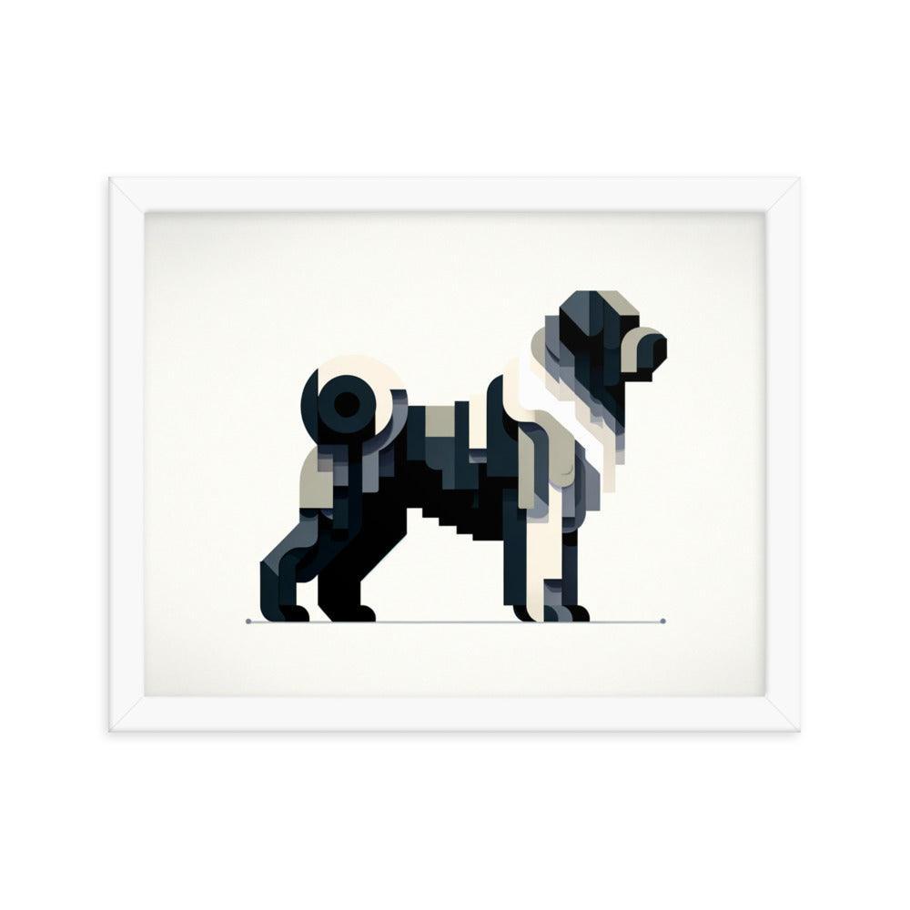 Geometric Bouvier Des Flandres Modern Art Framed Poster - Oh Posters