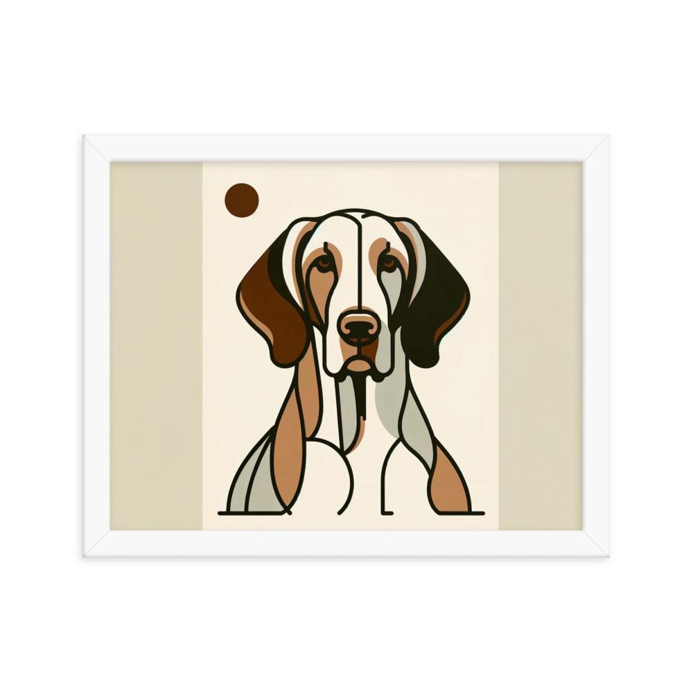 Bracco Italiano Dog Stylized Lines Art Framed Poster - Oh Posters