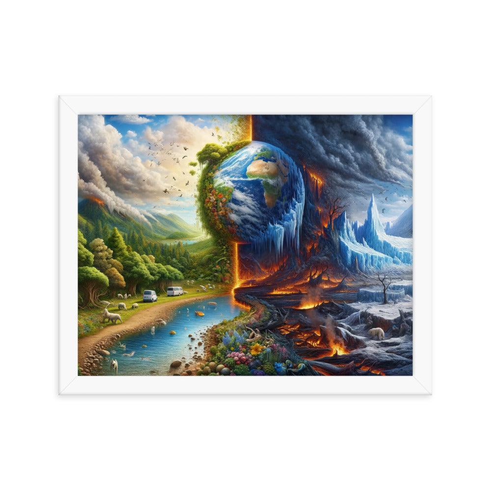 Climate Change Contrast Surreal Art Framed Poster - Oh Posters