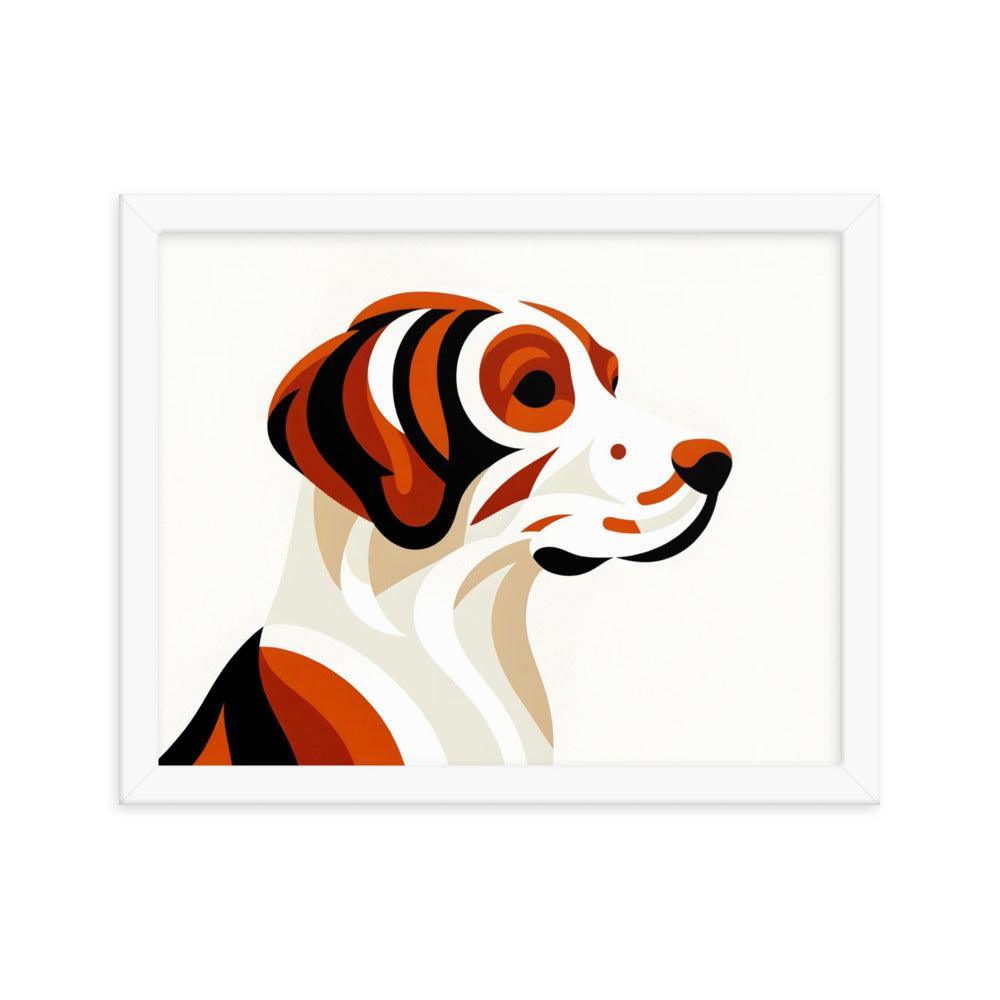 Brittany Spaniel Dog Minimalist Vivid Art Framed Poster - Oh Posters