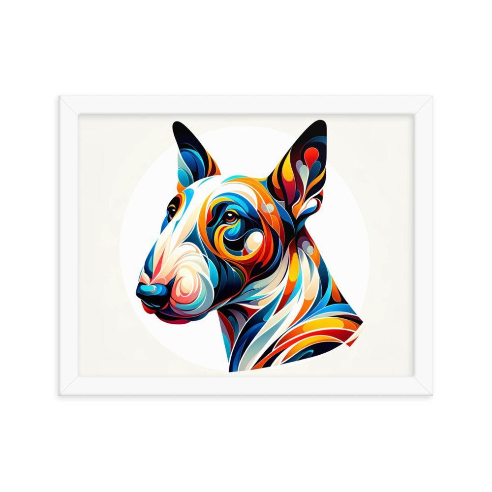 Colorful Bull Terrier Abstract Art Framed Poster - Oh Posters