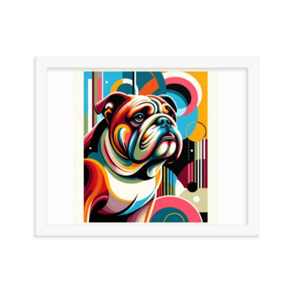 English Bulldog Retro Pop Art Style Framed Poster - Oh Posters