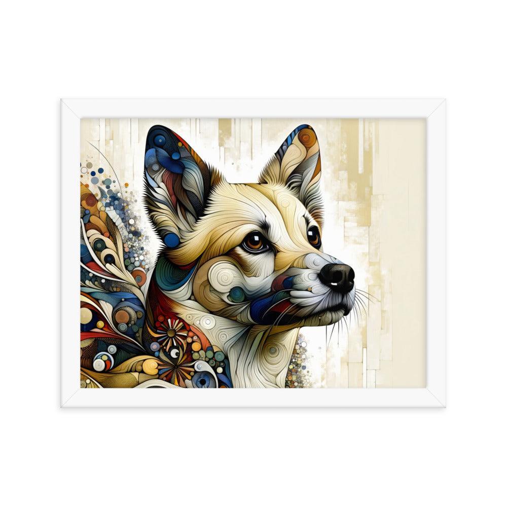 Canaan Dog Abstract Swirl Art Framed Poster - Oh Posters