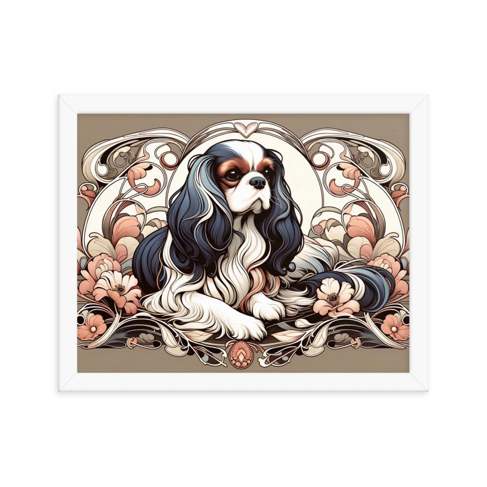 Cavalier King Charles Spaniel Art Nouveau Style Framed Poster - Oh Posters