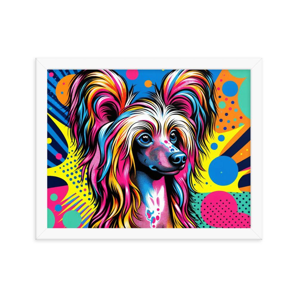 Chinese Crested Dog Pop Art Vibrance Framed Poster - Oh Posters