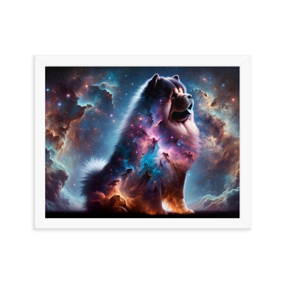 Chow Chow Cosmic Art Ethereal Stars and Nebulae Integration Framed Poster - Oh Posters