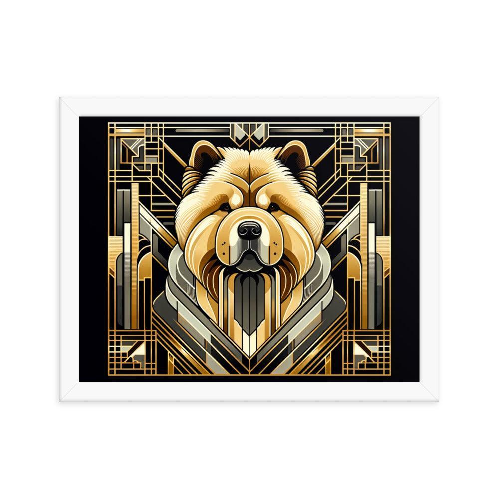 Chow Chow Geometric Shapes and Metallic Palette Framed Poster - Oh Posters