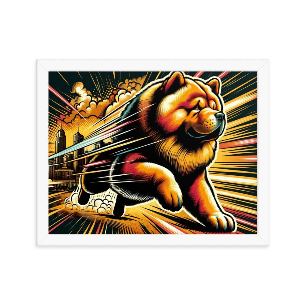 Chow Chow Dynamic Superhero Comic Style Framed Poster - Oh Posters