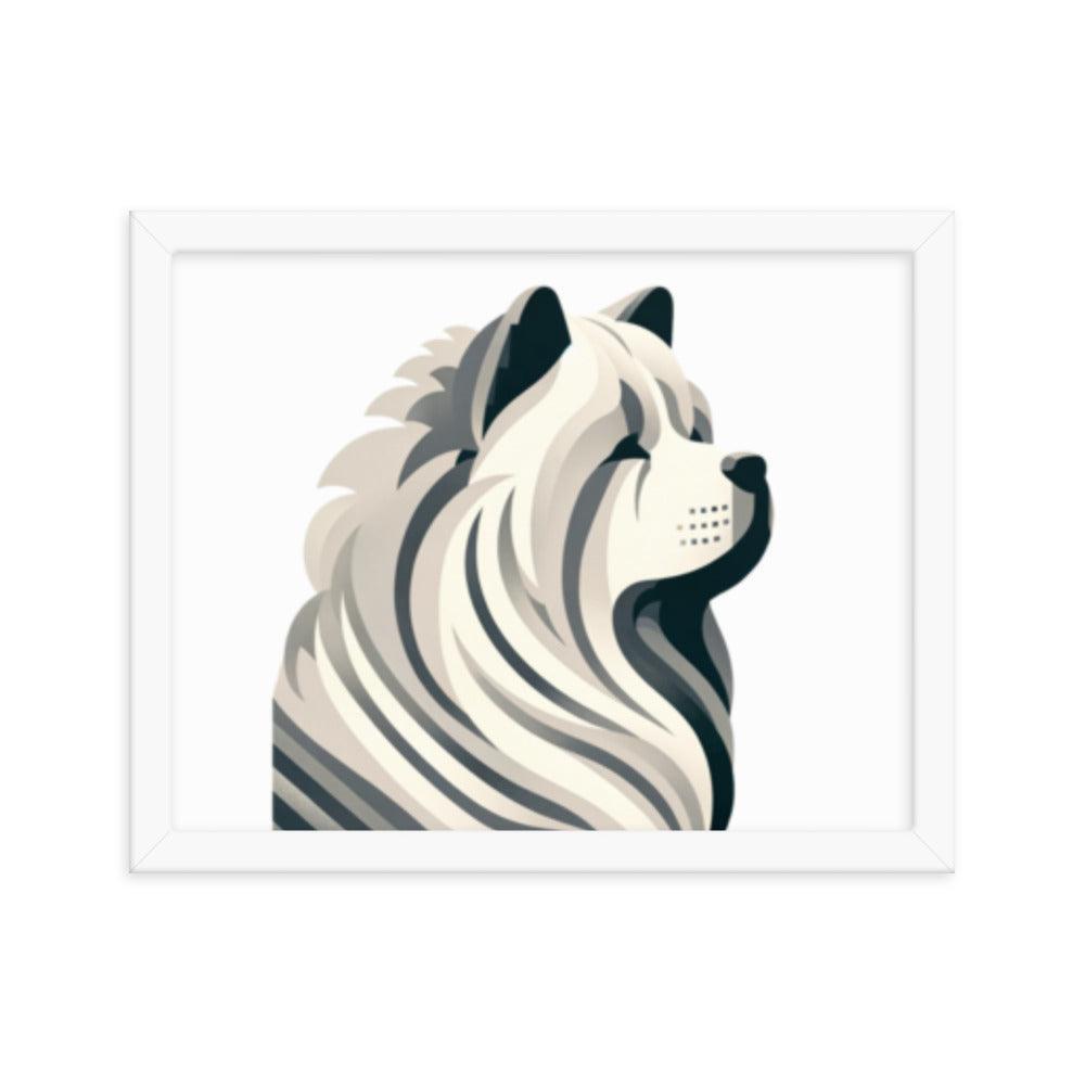 Chow Chow Minimalist Art Simple Lines & Limited Palette Framed Poster - Oh Posters