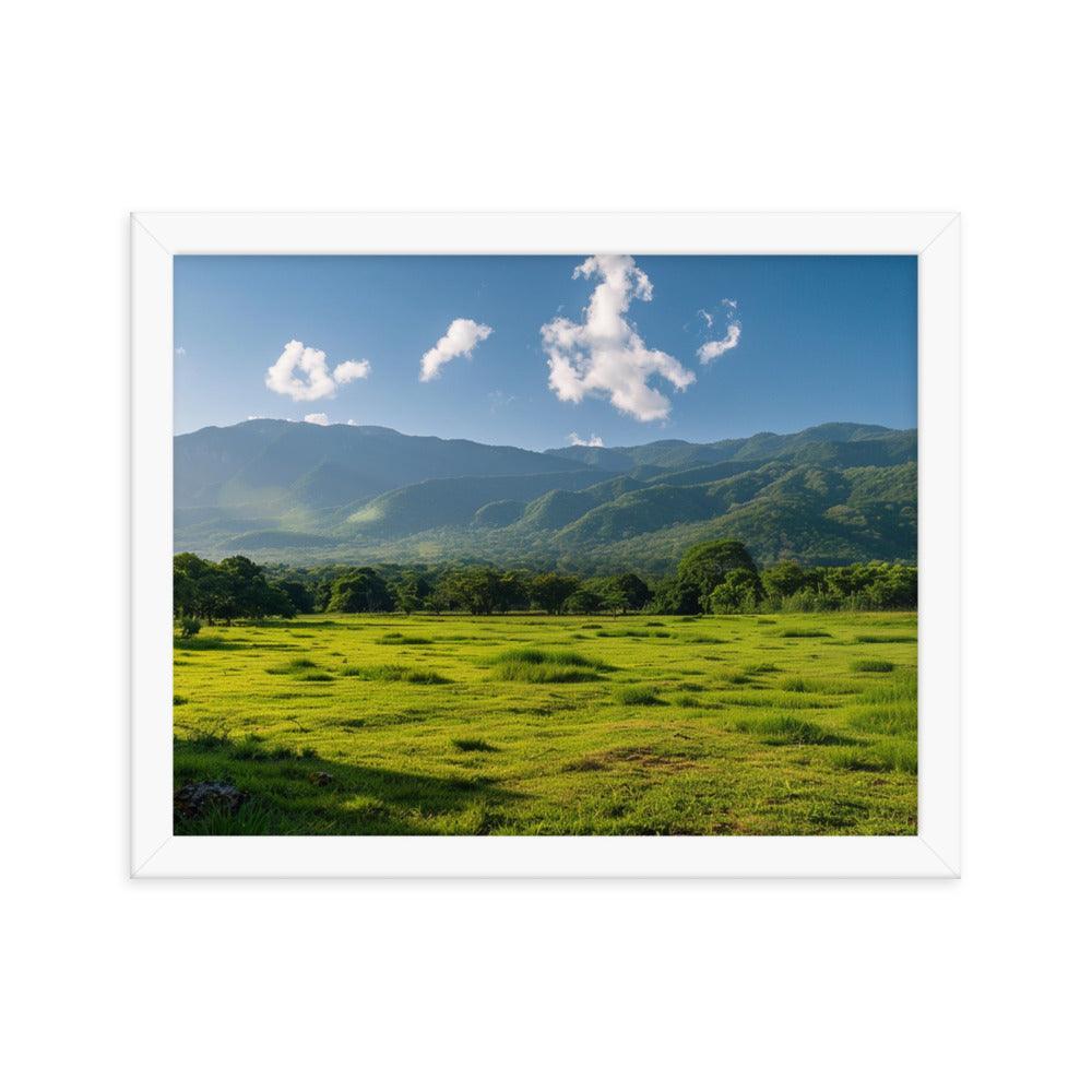 Lush Green Belizean Countryside Mountain View Framed Poster - Oh Posters