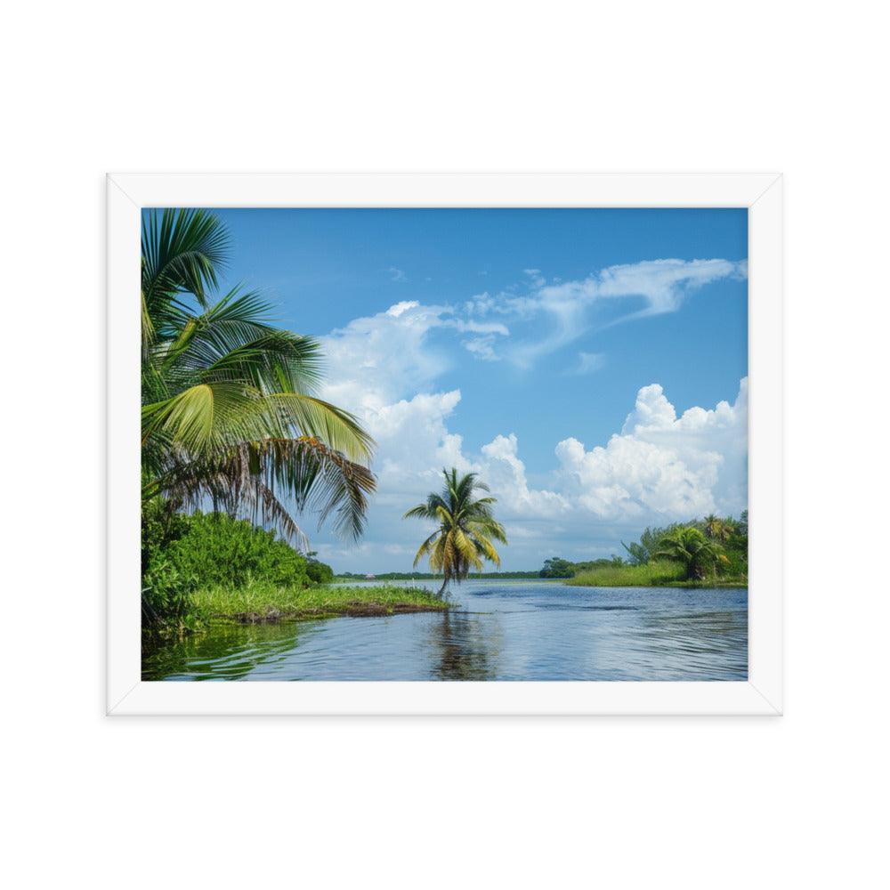Serene Belize River Mangrove Landscape Framed Poster - Oh Posters