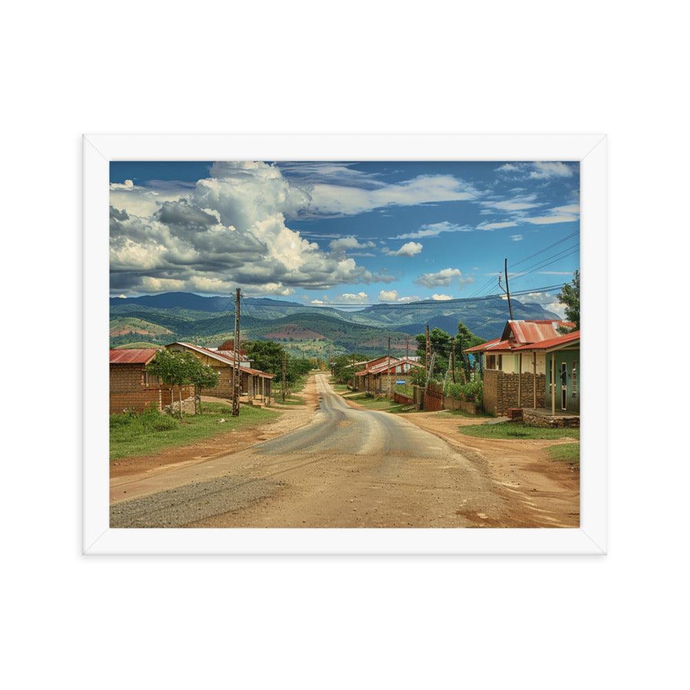 Eswatini Rural Village Scenic Road Framed Poster - Oh Posters