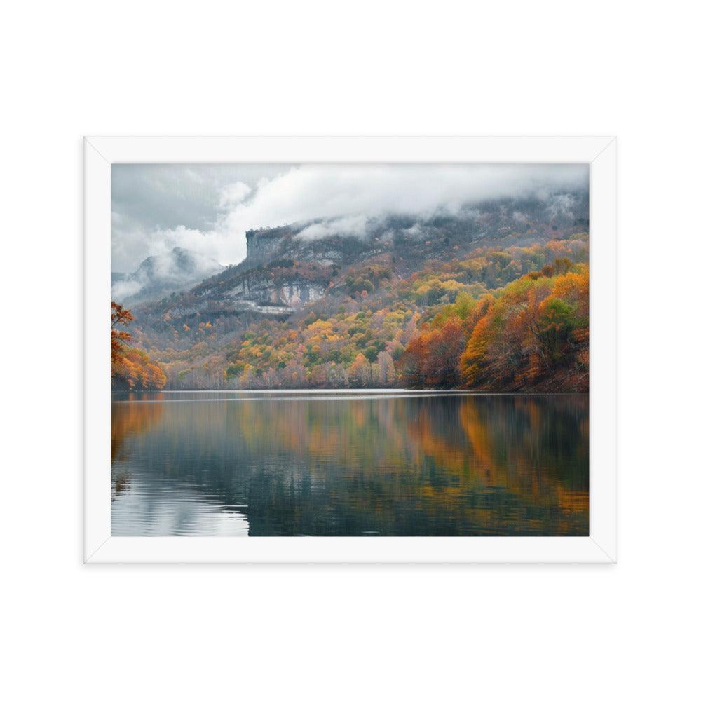 Georgia Autumn Mountain Lake Reflection Framed Poster - Oh Posters