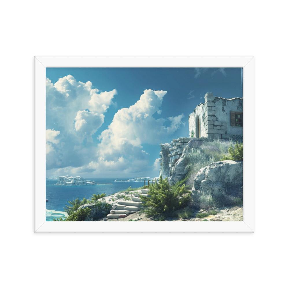 Greece Aegean Sea Ruins Ancient Heritage Framed Poster - Oh Posters