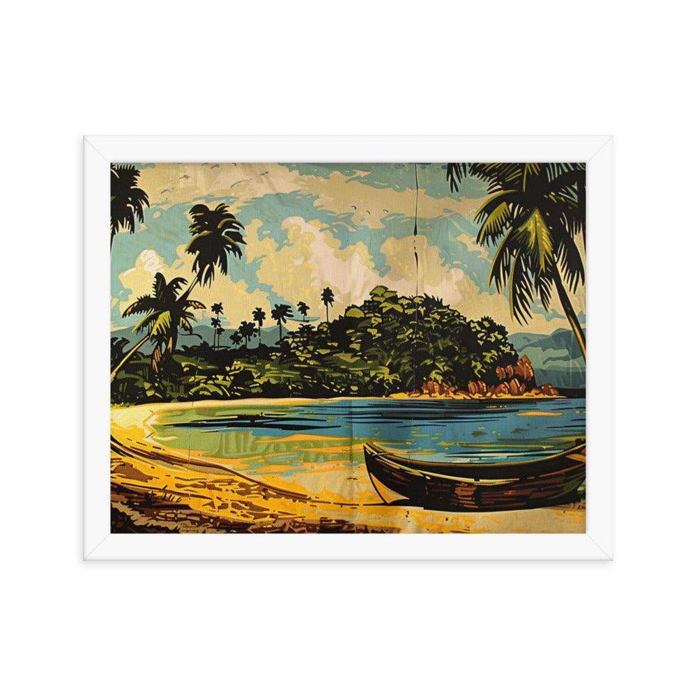 Guinea Tropical Beach Vintage Art Framed Poster - Oh Posters